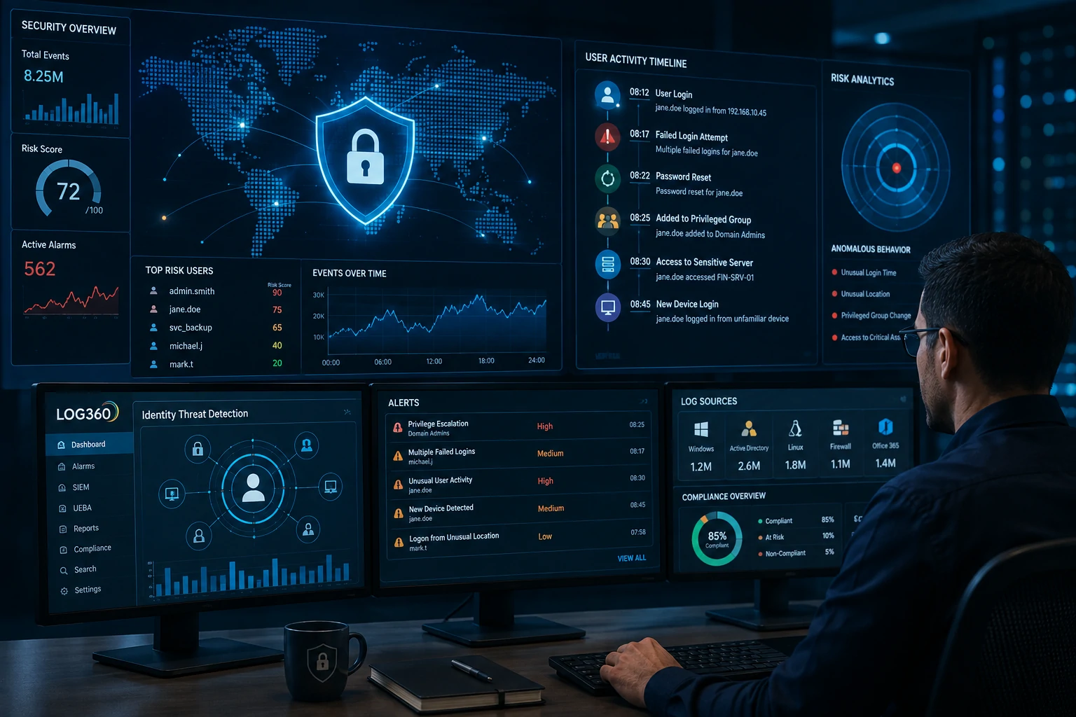 Detect Identity Threats with Log360