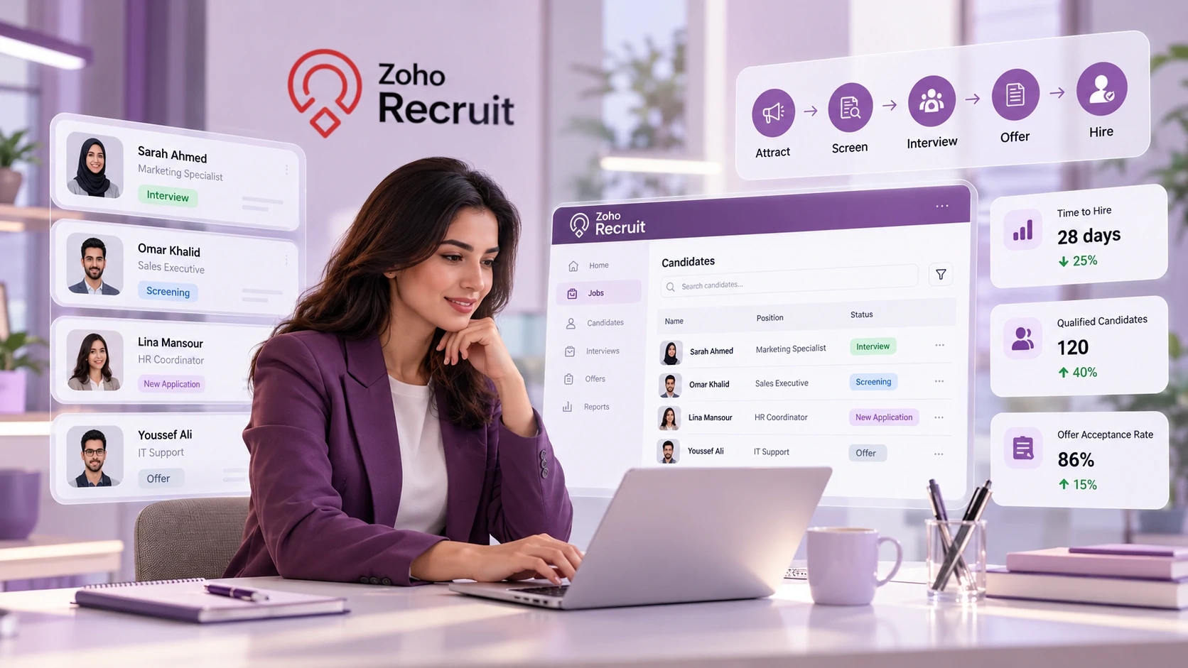 أتمتة التوظيف باستخدام Zoho Recruit